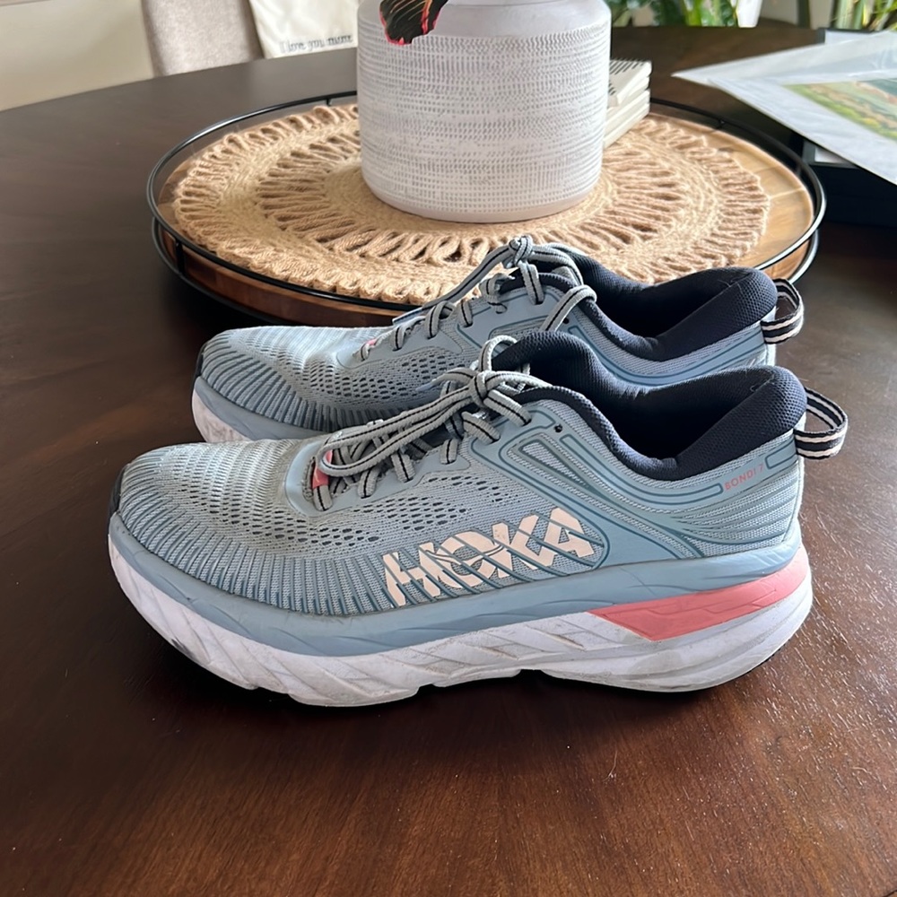 Gently used Hoka One Bondi 7 running shoes